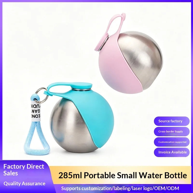 BOTELLA DE AGUA PORTATIL CON CUENCO DE SILICONA