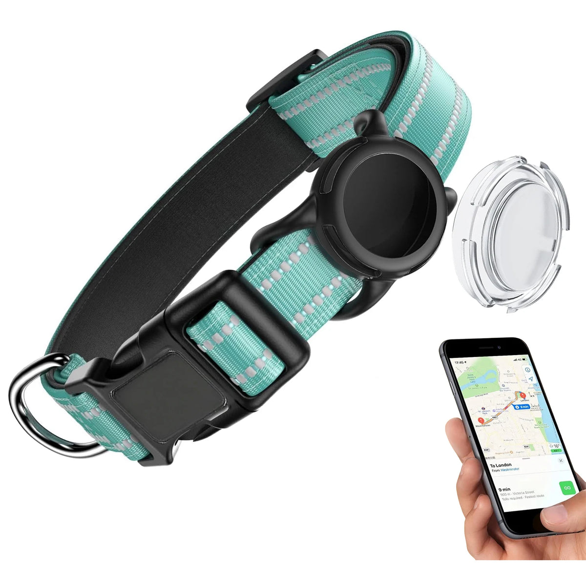 COLLAR PARA PERROS CON SOPORTE PARA LOCALIZADOR
