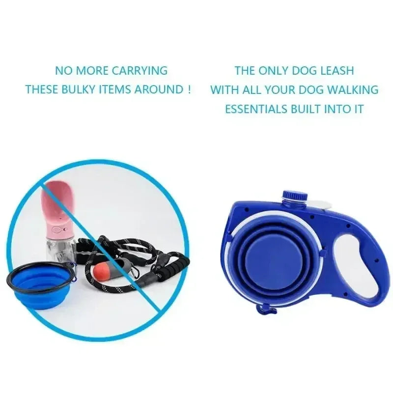 4EN1 CORREA PARA PERROS CON BEBEDERO BOTELLA Y BOLSAS