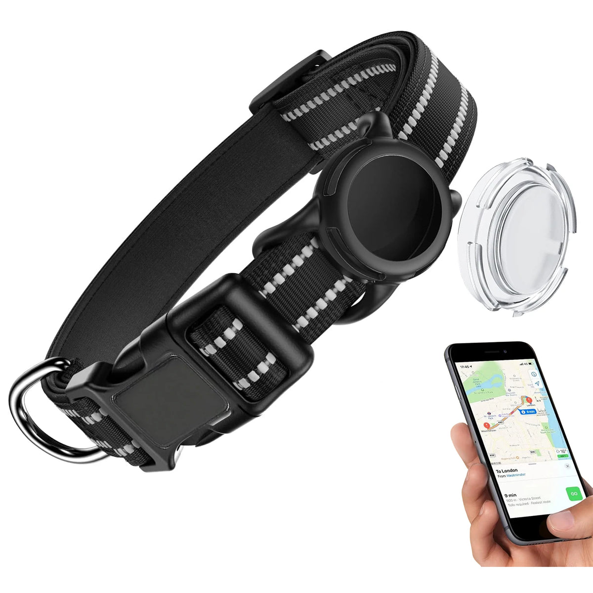 COLLAR PARA PERROS CON SOPORTE PARA LOCALIZADOR