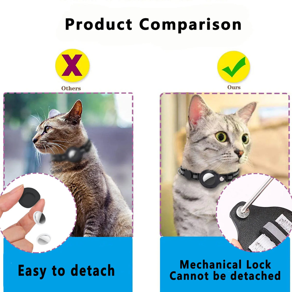 COLLAR PARA GATOS CON SOPORTE PARA LOCALIZADOR
