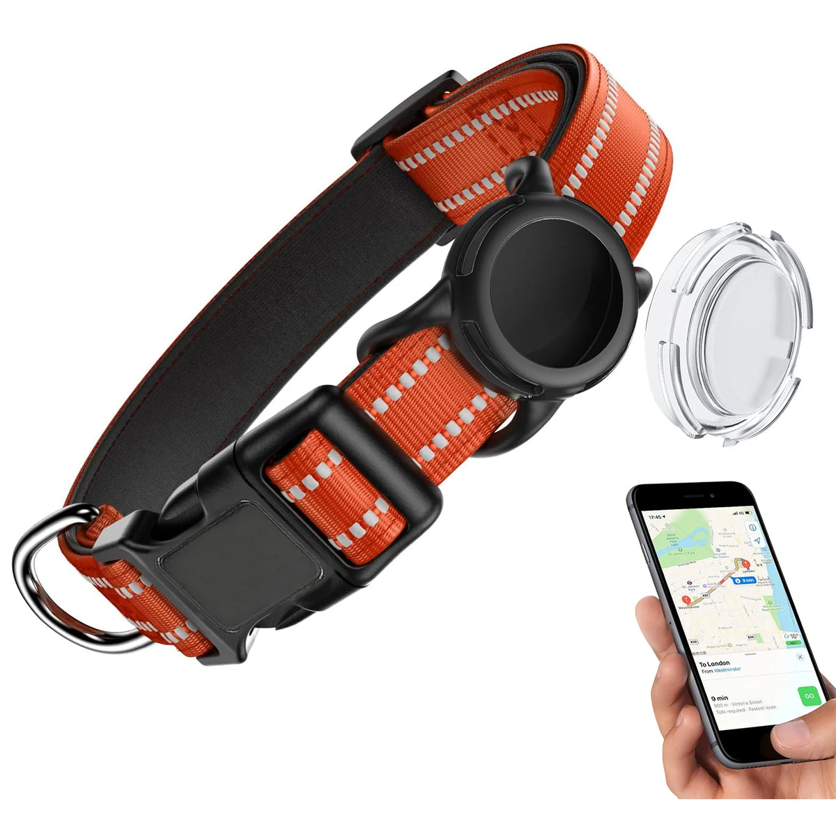 COLLAR PARA PERROS CON SOPORTE PARA LOCALIZADOR