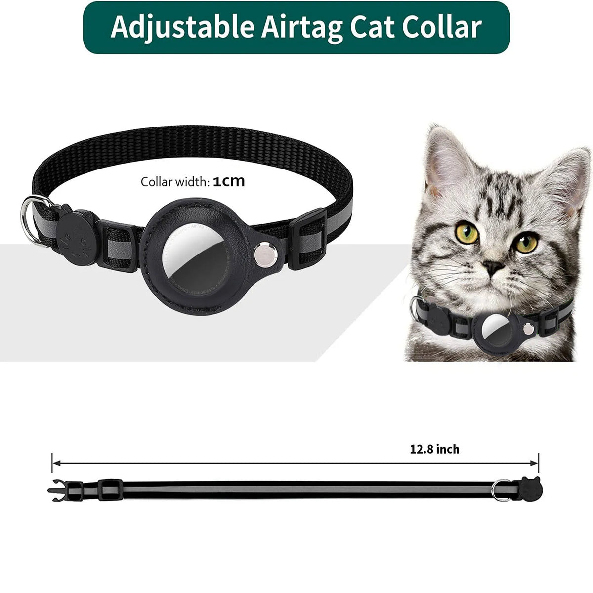 COLLAR PARA GATOS CON SOPORTE PARA LOCALIZADOR